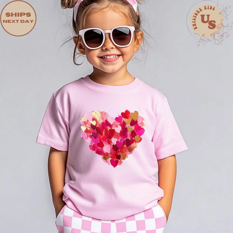 Valentines Day Hearts Toddler T-Shirt, Heart Kids Shirt, Valentines Day Toddler Shirt, Heart Toddler Shirt image 2