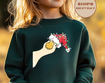 Funny Goose Christmas Sweatshirt, Christmas Goose Kids T-Shirt, Funny Santa Goose Toddler Tee, Merry Christmas Shirt