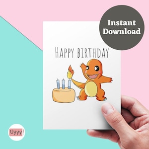 Printable Anime Birthday Card Instant Download | Happy Birthday