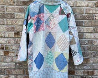 Cozy Vintage Quilt Coat Oversized Warm Cotton Washable - Etsy