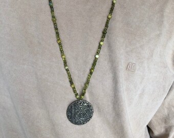 Green Necklace with Pendant