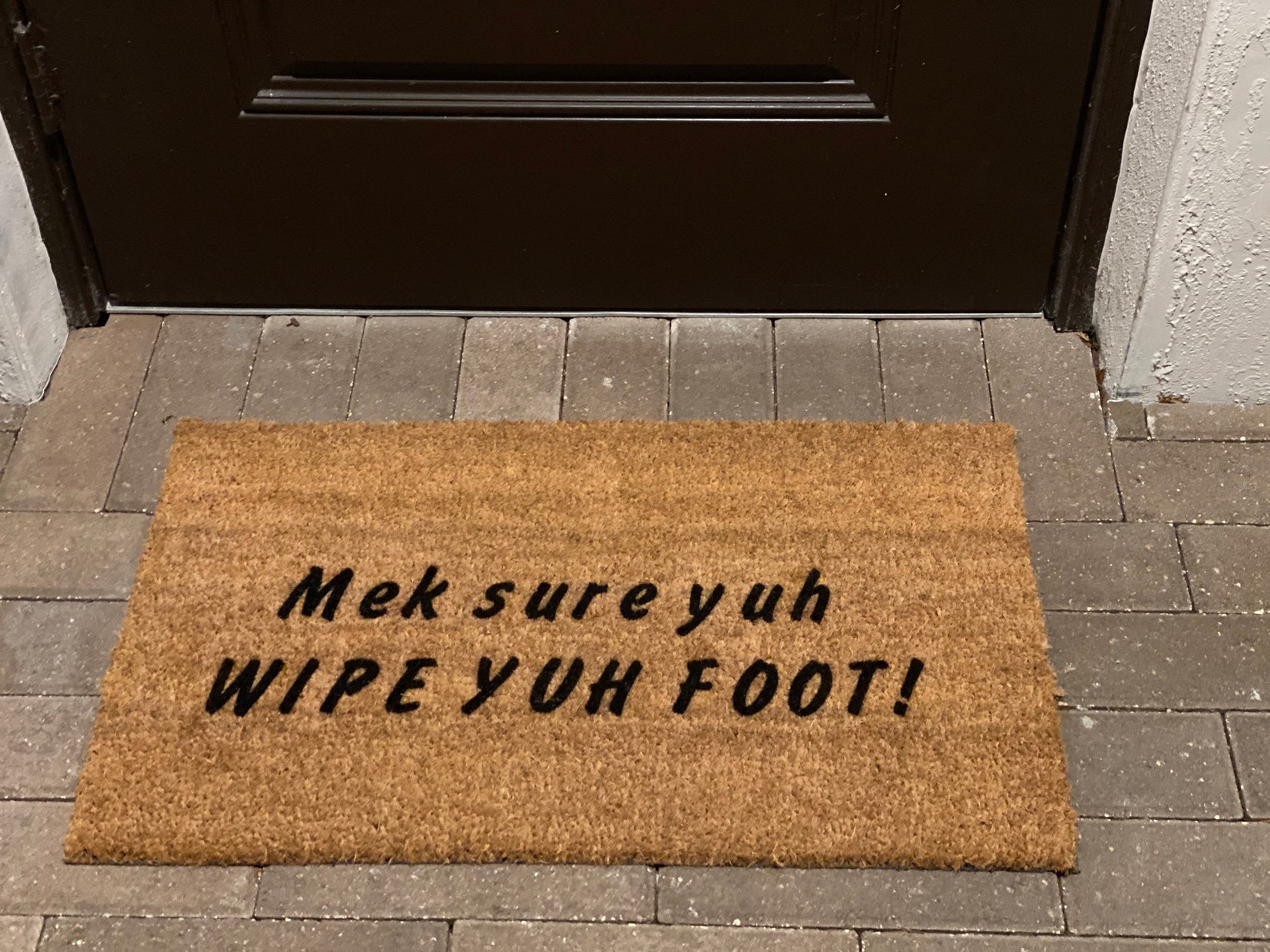 Wipe yuh foot 18x30 coir outdoor front door mat Etsy