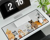 Dogs Desk Mat Large 31.5" x 15.5", multiple dog breeds, dog mousepad, office decor, desk protector, dog deskpad, dog lover gift