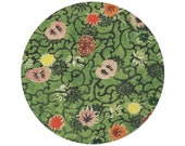 Round rug Bingata blossom flower fabric pattern original public domain image by Jack Lenor Larsen from the Minneapolis Institute of Art
