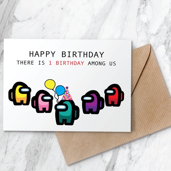 Among Us Birthday Card | Blank Inside