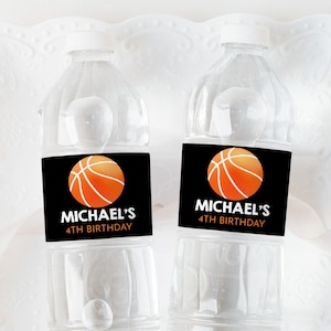 Étiquette de bouteille d'eau de basket-ball garçon fille 13e anniversaire fête décor équipe sportive All Star Athletic c'est l'heure du jeu étiquette de boisson imprimable BT13K