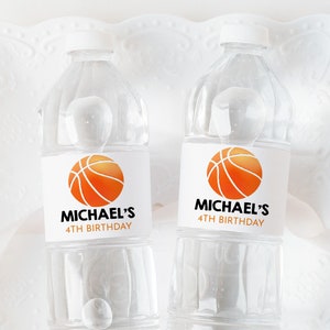 Étiquette de bouteille d'eau de basket-ball garçon fille 13e anniversaire fête décor équipe sportive All Star Athletic c'est l'heure du jeu étiquette de boisson imprimable BT13W