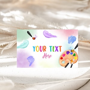 Arte Compleanno Cibo Tende Pittura Festa Cibo Etichette Ragazza 1° Compleanno Decorazione Acquerello Arcobaleno Vernice Festa Artigianato Segnaposto Stampabile BT75P