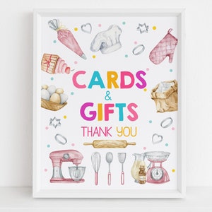 Décoration de table d'anniversaire, cartes et cadeaux, chef cuisinier, affiche de fête, décoration de gâteaux, boulangerie, pâtisserie, biscuits sucrés, imprimable BT55P