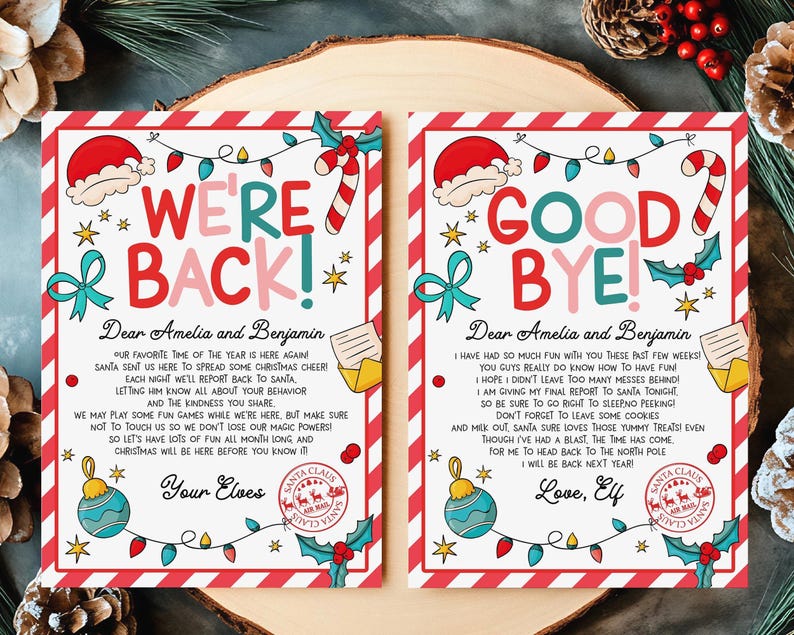 Elf Letter Set, We're Back Elf Letter, Goodbye Elf Letter Bundle, Elf ...