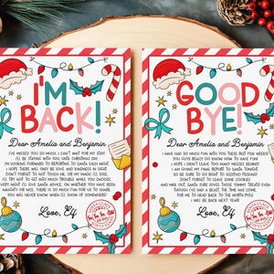 Elf Letter Bundle, I'm Back Elf Letter, Goodbye Elf Letter Kit, Elf Arrival Letter, Elf Farewell Letter Set, Kids Christmas Printable HL48R