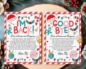 Pacchetto di lettere degli elfi, Lettera di ritorno degli elfi, Kit di lettere di addio degli elfi, Lettera di arrivo degli elfi, Set di lettere di saluto degli elfi, Stampabile natalizio per bambini HL48R