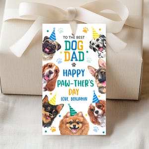 Cadeaukaartje voor vader van de beste hond Happy Pet Father's Day bedankkaartje Paw-Ther's Day-gunsten Hondenliefhebber waardering Bedankkaartjes Afdrukbaar FA02B