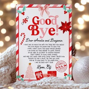 Carta de despedida del elfo, Carta de despedida del elfo, Carta navideña del elfo a los niños, Carta de despedida de Nochebuena, Informe imprimible del elfo, Juego de actividades HL48R