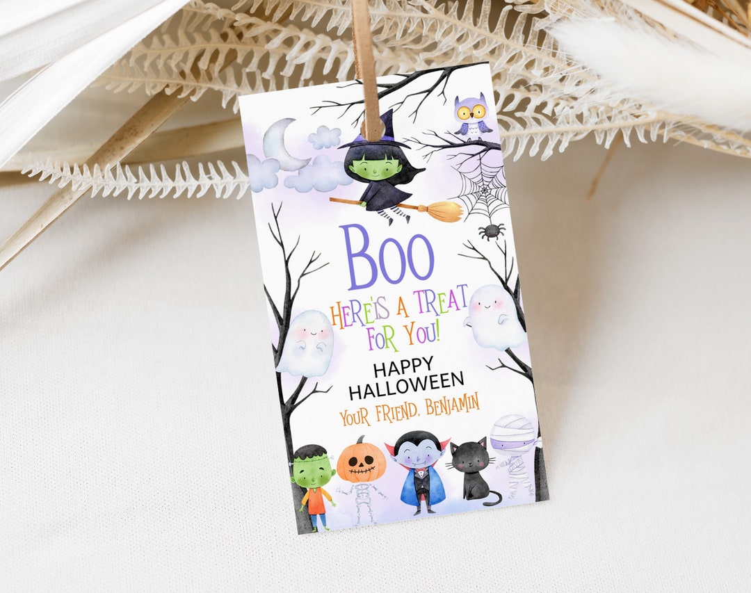 Halloween Birthday Favor Tags Kids Halloween Costume Party Gift Tags ...