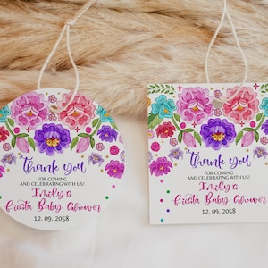 フィエスタ バースデー 記念品タグ リトル セニョリータ ベビーシャワー ギフトタグ メキシコの花 砂漠の花 サボテン シンコ デ マヨ 印刷可能 BS15W BT57W
