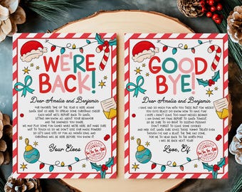 Aankomstbrief elfen Vaarwel elfenbriefset We zijn terug Opmerking bundel Elfen Afscheidsbrief Kinderen kerst afdrukbare Hallo elf retourmail HL48R
