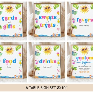 Skyltset för biljardbord, babyshower-affischer till stranden, sommarfestdekorationer för Splish Splash Bash, utskrivbara solglasögon AS48P AT82P