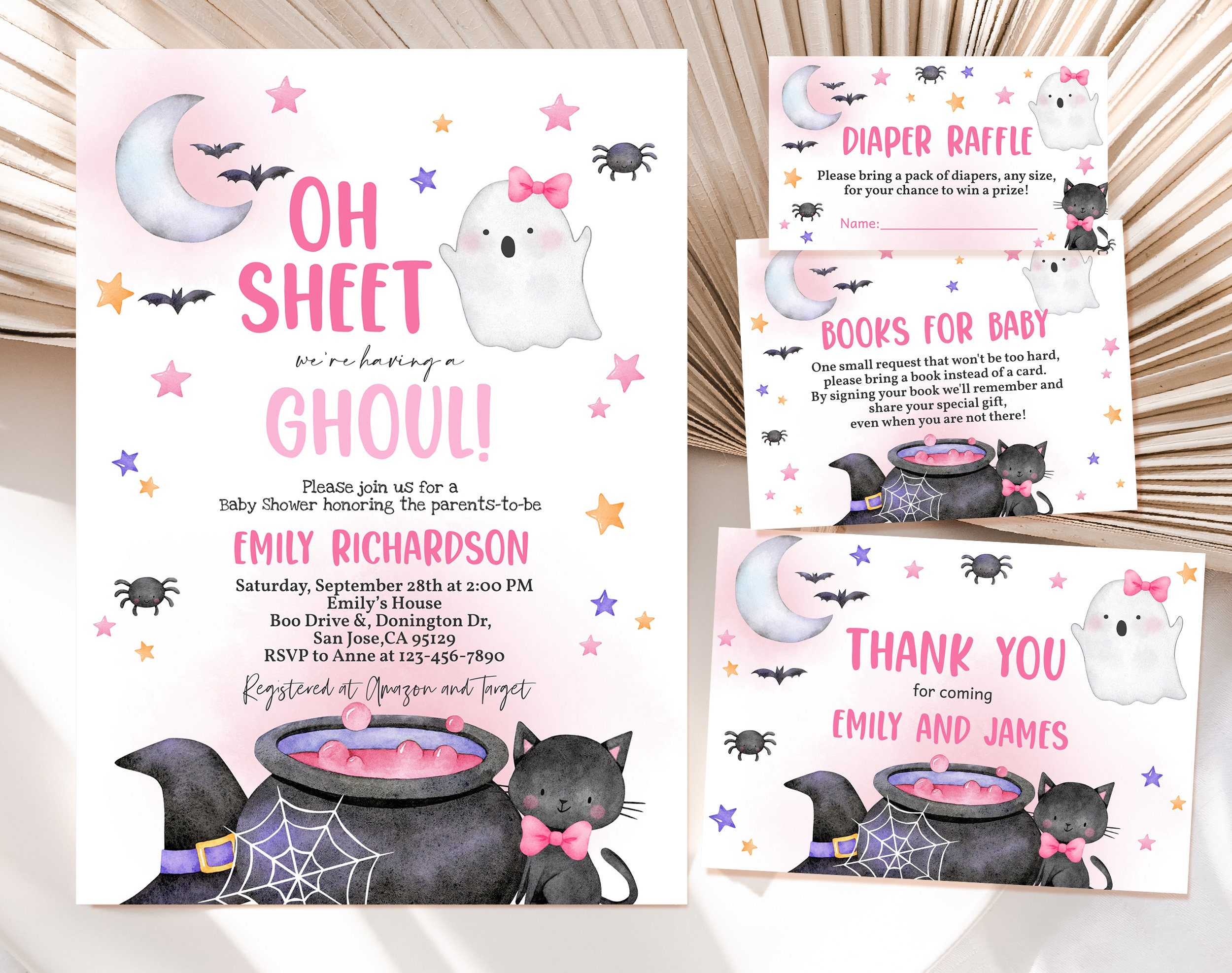 Baby Girl Shower Invitations PINK GIRL Baby Shower INVITATIONS - Pack Of 25  - Oh Baby Blank Fill-in Baby Shower INVITES, Pink Floral It's A Girl Baby  Shower Invitation, Garden Shower, Boho, image size:2500x1975