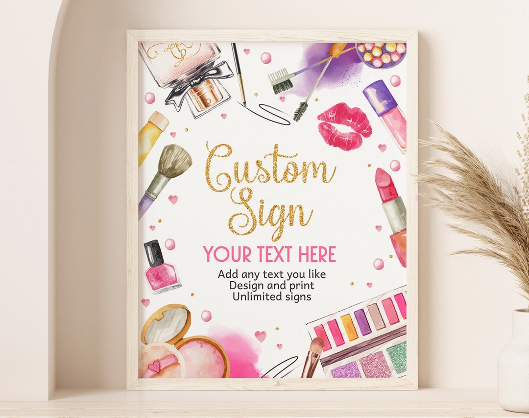 Spa Party Custom Sign Girl Make up Slumber Party Decor Pamper Party ...