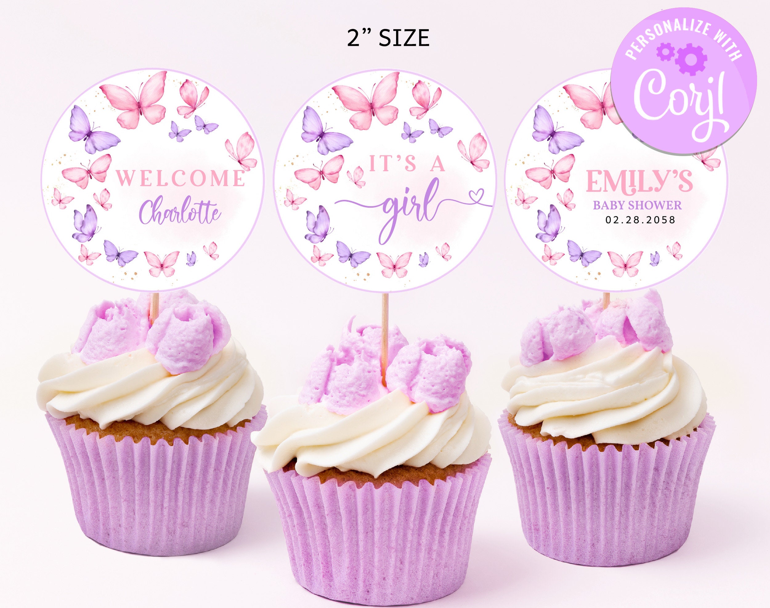 12-teiliges Blumenfee Cupcake-Deko Set – Mit Fee, Schmetterlingen & 'Happy Birthday'-Flagge