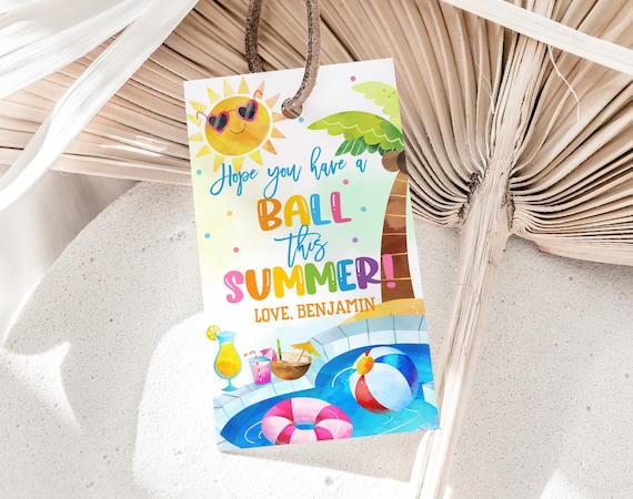 Hope You Have a Ball This Summer Tag End of School Year Gift Tags PTO PTA Favor Tags School Classroom Teacher Thank You Tags Printable HL27