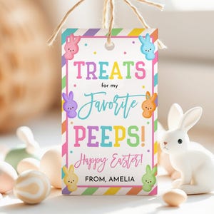 Leckereien für meine Lieblings-Peeps Ostern Geschenkanhänger Kinder Vorschule Schule Lehrer Klassenzimmer Klasse Freund Leckerli Anhänger Pastell Hase Printable HL87P