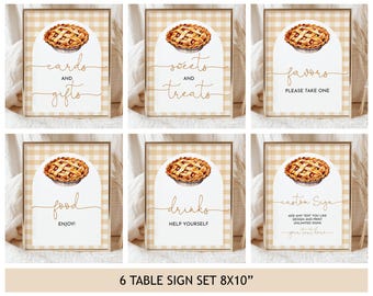 Cutie Pie Birthday Table Sign Set, Little Pumpkin Pie Baby Shower Poster Bundle, Thanksgiving Fall Party Decor Autumn Printable AS02O AT37O