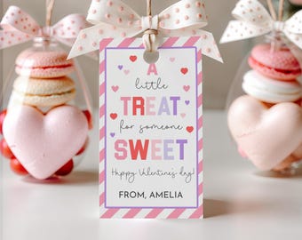 A Little Treat for Someone Sweet Valentine Tag Kids School Classroom Teacher Thank You Valentines Day Gift Tags Printable Favor Tag HL67P