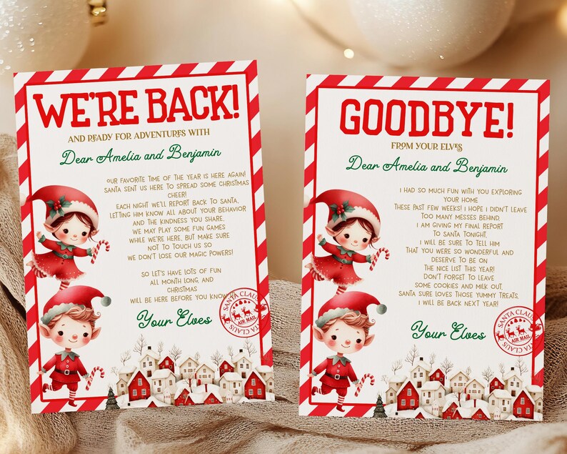 Elf Letter Bundle, We're Back Elf Letter, Goodbye Elf Letter Kit, Elf ...