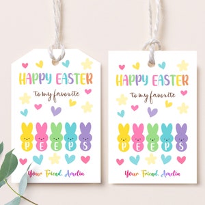 MODIFIABLE Joyeuses Pâques à mes amis préférés Tags Party Cookie faveur Sticker amis cadeau carte drôle Lapin pastel étiquette numérique HOL024