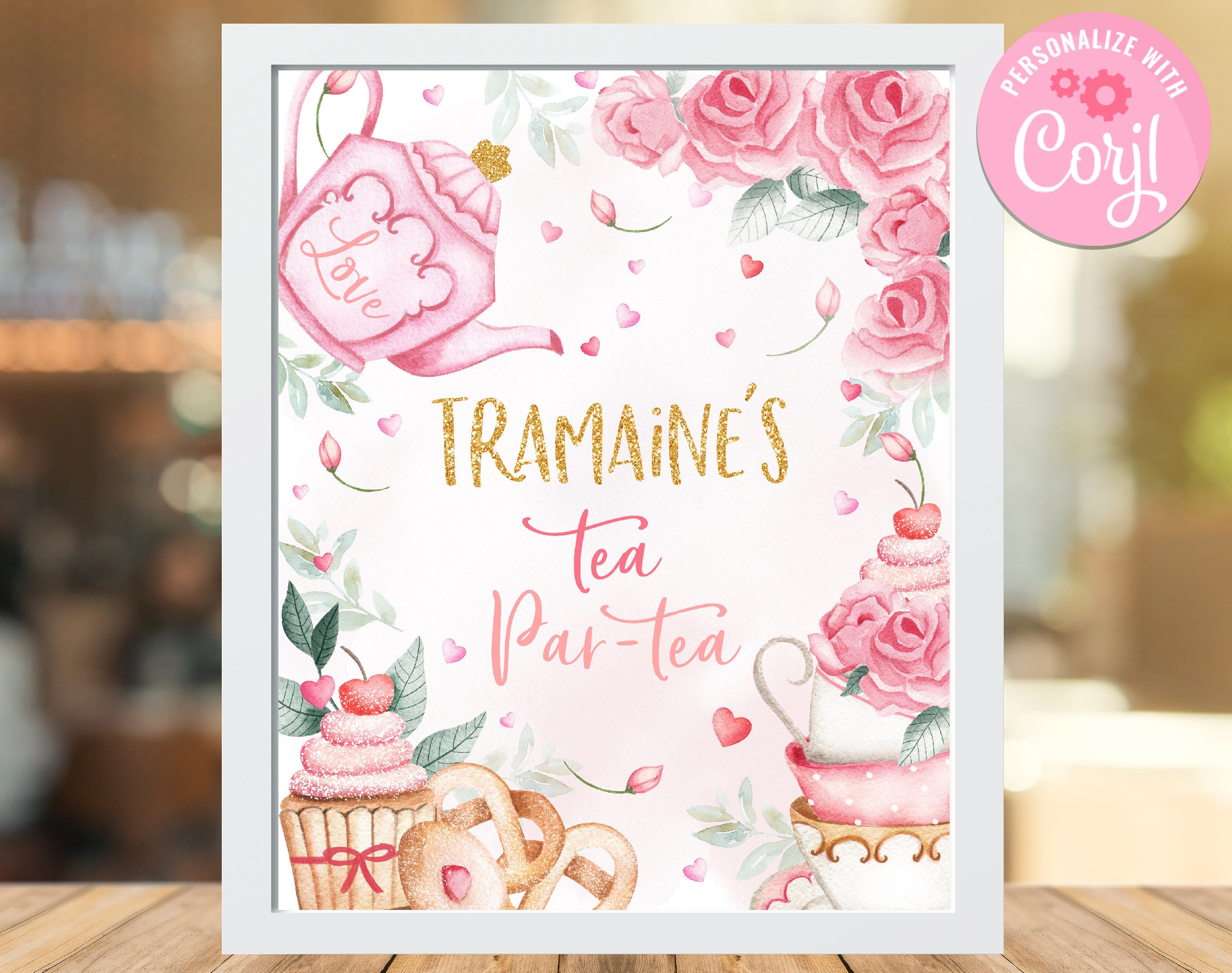 Time For Tea Sign Tea Party Table Sign Time for Tea Sign Girl 1st Birthday Party Decor ...