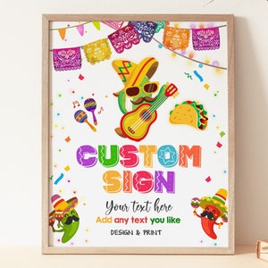 Taco 'Bout A Party Borden Fiesta Custom Sign Mexicaanse Tafel Borden Cactus Succulent Verjaardag Nacho Maracas Eten Drinken Decor Sjabloon BT64W