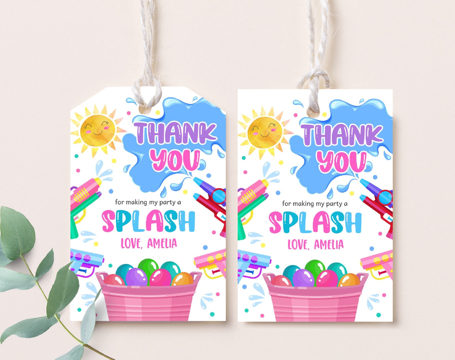 Water Balloon Favor Tag Printable End of School Gift Tags Last Etsy