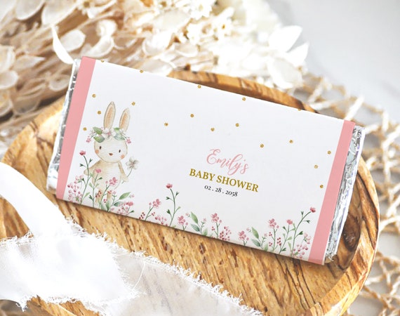 Bunny Baby Shower Chocolate Wrapper Little Bunny Girl Spring Party