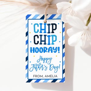 Chip Chip Hoera Cadeaukaartje Happy Father's Day Koekjeskaartjes Papa Opa Papa Opa Grootvader Zoon Oom Bedankt Tag Gunsten Afdrukbaar FA01B