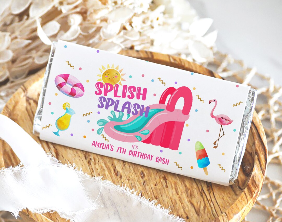 Wrapper Girl Waterslide Chocolate Wrapper Girl 1st Birthday Party Decor Pink Water ...