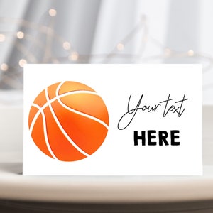 Basketball Food Zelte Mädchen Junge 13.Geburtstag Party Dekor Sport Mannschaft All Star Sportliche Lebensmittel Etiketten Es ist Spiel Zeit Druckbare Tischkarte BT13W