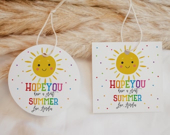 Hope You have a Great Summer Tag Teacher Appreciation Tags End of School Year Last Day of School Thank You Stickers Round Sun Printable HL27