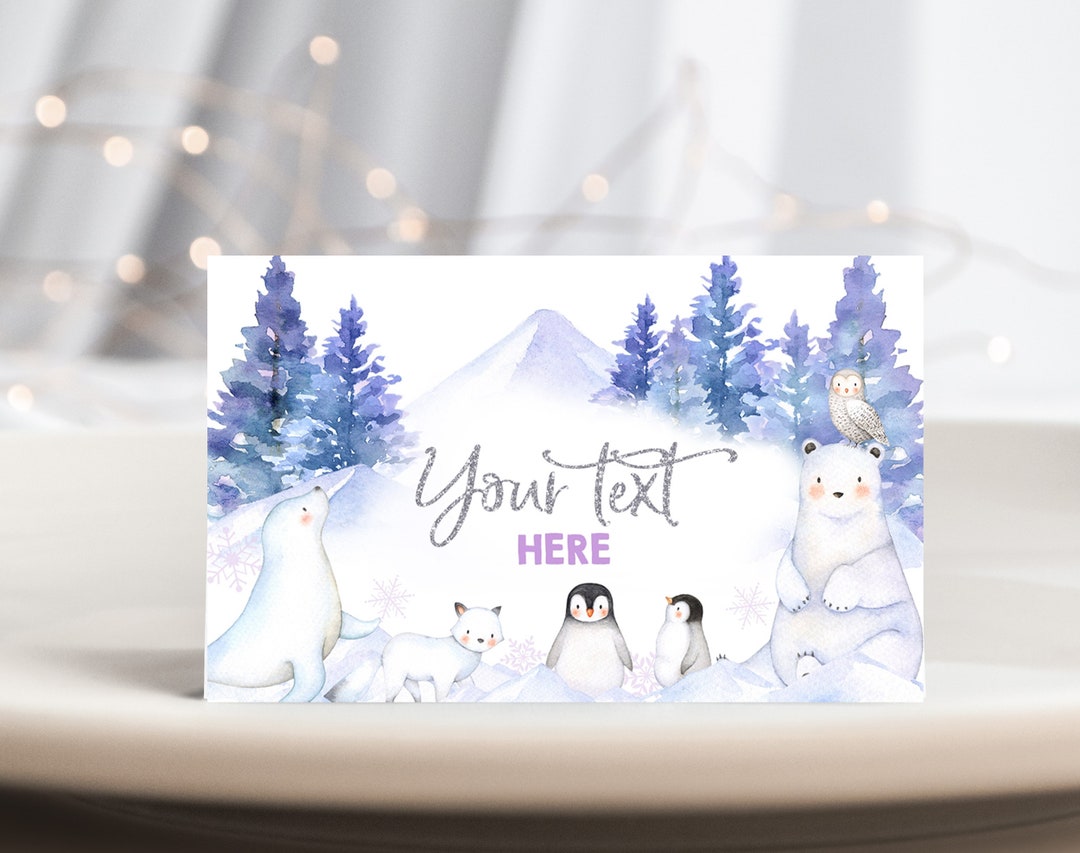 Winter Wonderland Food Tents Onederland Food Labels Polar Bear Birthday ...