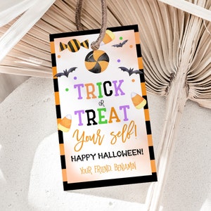 Halloween Tags Trick or Treat Tags Halloween Favor Tags Spooky Birthday Party Kids Halloween Gift Tag School Printable Treat Bag Label HL36
