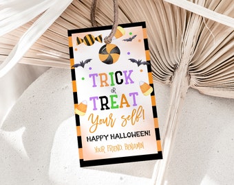 Halloween Tags Trick or Treat Tags Halloween Favor Tags Spooky Birthday Party Kids Halloween Gift Tag School Printable Treat Bag Label HL36