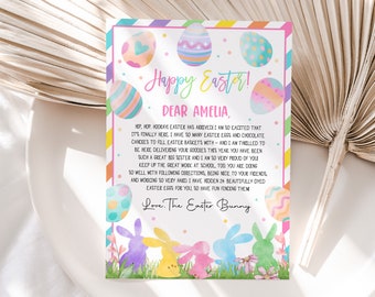 Easter Bunny Letter From The Desk Of Easter Letter Kids Easter Bunny Note Personalized Easter Activity Egg Hunt Easter Basket Template HL41