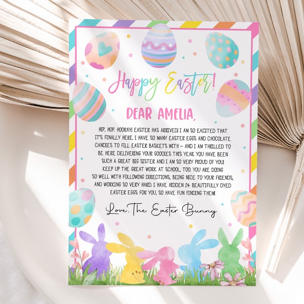 Easter Bunny Letter From The Desk Of Easter Letter Kids Easter Bunny Note Personalized Easter Activity Egg Hunt Easter Basket Template HL41