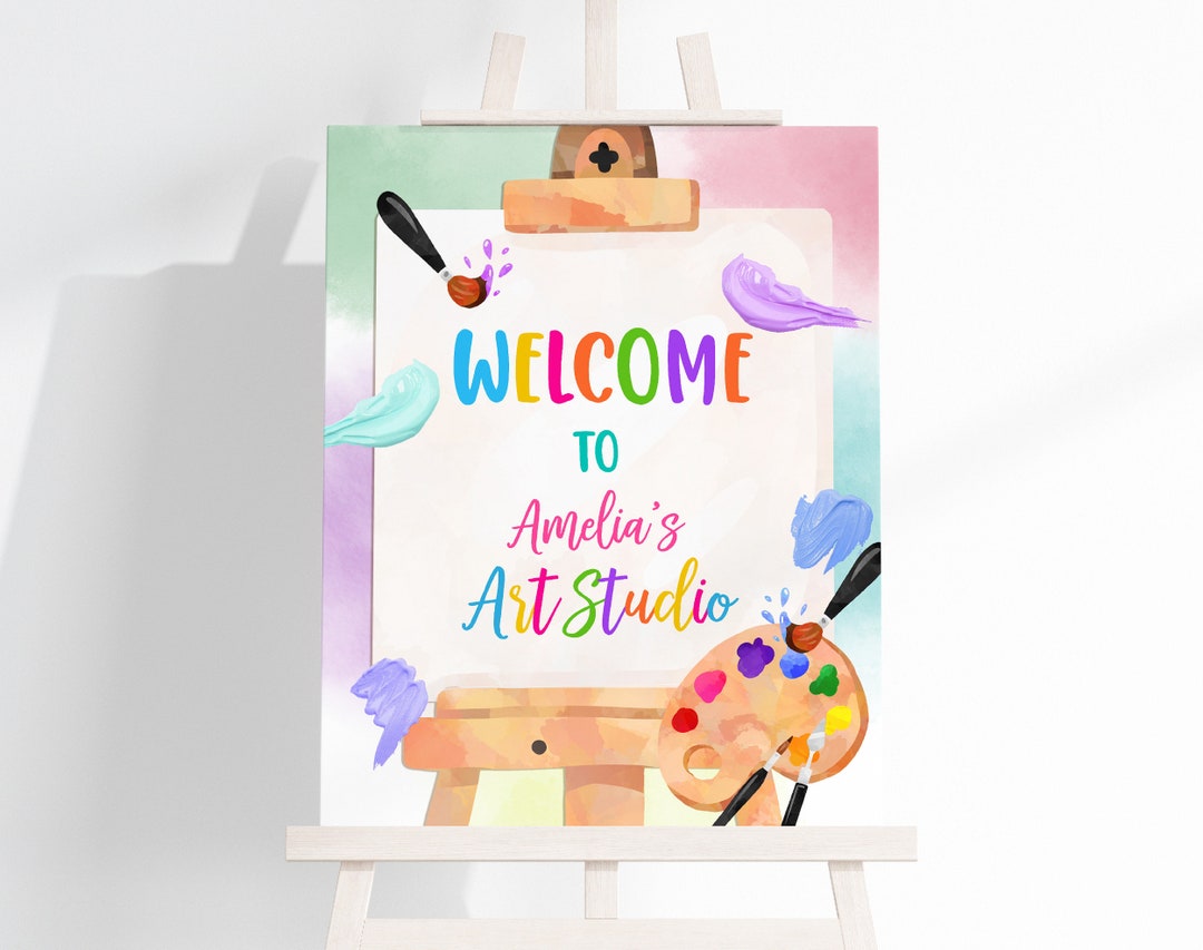 Art Sign Painting Party Signs Art Birthday Party Poster Paint