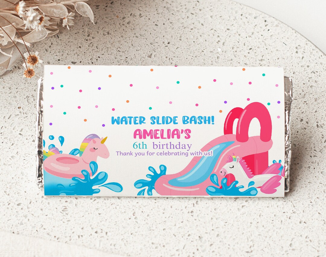 Wrapper Girl Waterslide Chocolate Wrapper Girl 1st Birthday Party Decor Pink Water ...