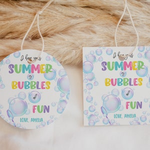 Espero que tu verano sea burbujas de diversión Etiquetas de recuerdo para el último día de clases Etiqueta de regalo de fin de año escolar Clase de preescolar de verano Imprimible para maestros HL27