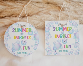 I Hope Your Summer is Bubbles of Fun Last Day of School Favor Tags End of School Year Gift Tag Summer Preschool Class Teacher Printable HL27