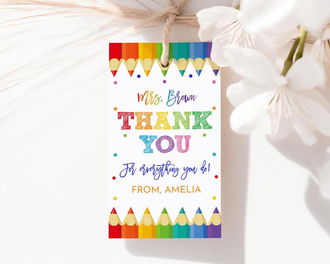 Thank You for Everything You Do Teacher Appreciation Week Gift Tag ...