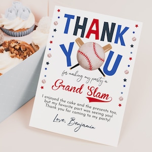 Honkbal babyshower bedankkaart softbal verjaardag bedankje jongen sport partij decor All Star Rookie of the Year BEWERKBARE BS45 BT68